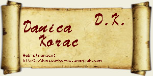 Danica Korać vizit kartica
